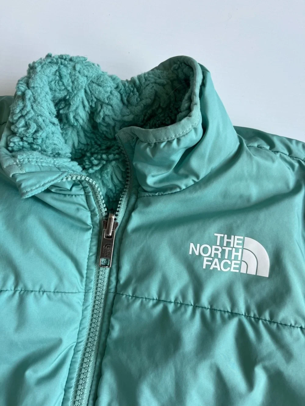 The North Face Teal Reversible Fleece and Shell Jacket